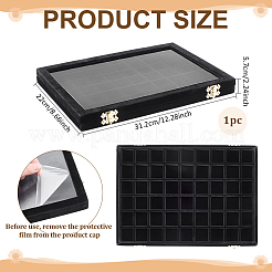 Vitrinas de rejilla para joyas de MDF recubiertas de terciopelo para pendientes y anillos&nbsp;AJEW-WH0643-094A