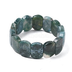 Браслеты из натуральных бусин мохового агата для женщин и мужчин BJEW-I323-02G