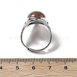 Регулируемые кольца из синтетического золота с золотым камнем&nbsp;G-P560-03AS-04