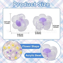 90шт 3 цвета прозрачные акриловые бусины TACR-YW0002-24