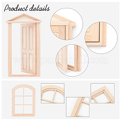 2 pz 2 decorazioni per la casa in legno naturale&nbsp;DJEW-PH0001-10