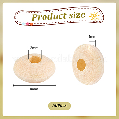 500шт необработанные деревянные бусины WOOD-WH0033-67