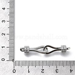 Латунный микро-pave прозрачный кубический цирконий крюк и s-крюк застежки KK-D312-10P