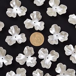 Coupelles de fleur avec 3-pétale en plastique ABS d'imitation nacre&nbsp;X-OACR-R016-05