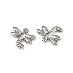 304ステンレススチールチャーム  トンボチャーム  変色防止  ステンレス鋼色  12x14x2mm  穴：1.2mm&nbsp;STAS-F317-14P