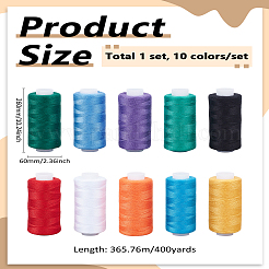 10 Stück 10 Farben Polyester-Nähgarn&nbsp;TOOL-LP0001-38