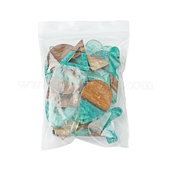 16 pièces 8 styles pendentifs en résine transparente et bois de noyer&nbsp;RESI-FS0001-76