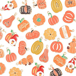 30 шт. 15 стиля День благодарения эмалевые подвески из сплава золотистого тона&nbsp;ENAM-FS0002-02