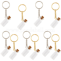 10шт 2-х цветные стеклянные брелки для бутылок KEYC-SC0001-55