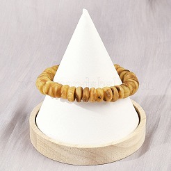 Браслеты из натурального янтаря с эластичными бусинами для мужчин и женщин BJEW-L710-01A