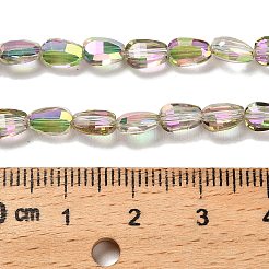 Стеклянные бусины с гальваническим покрытием  EGLA-P064-01B-FR03