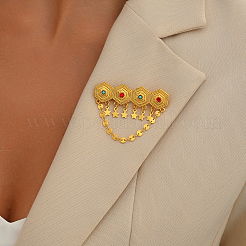 Элегантные броши в виде звезды из латуни в ближневосточном стиле для женщин LM4618