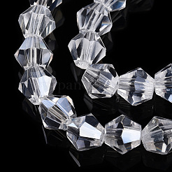 Прозрачные стеклянные бусины гальваническим пряди&nbsp;EGLA-TACDZ0005-6mm-03B