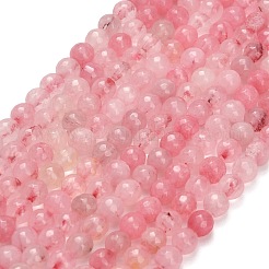 Brins de perles teintes en quartz rose naturel&nbsp;G-B046-07-8mm-01