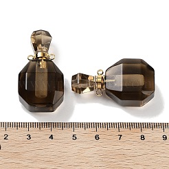 Anhänger aus natürlichen Rauchquarz-Parfümflaschen&nbsp;G-Q163-10G-09