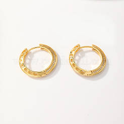 Элегантные серьги-кольца из нержавеющей стали с прозрачным кубическим цирконием&nbsp;OV8989