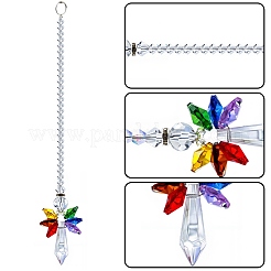 1 pendentif décoratif en verre en forme d'ange&nbsp;HJEW-DJ0001-17C
