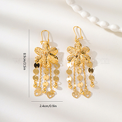 Винтажные латунные серьги-кольца с кисточками и цветком&nbsp;IP4629