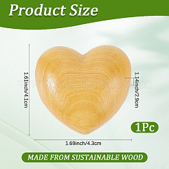 Decorazioni espositive a forma di cuore in legno di sandalo&nbsp;AJEW-WH20054-222A