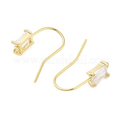 Фурнитура для сережек из латуни с микропаве из кубического циркония EJEW-B063-05G-02