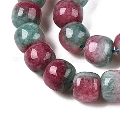 Teñidos naturales blancas abalorios de jade hebras&nbsp;G-T138-D05