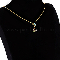 Colliers avec pendentifs initiaux en laiton doré&nbsp;NJEW-S069-JN002-Z
