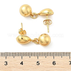 Круглые серьги-гвоздики из нержавеющей стали 304 EJEW-A125-53G