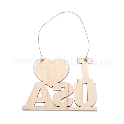 Доска плотности деревянная стена украшение дверная табличка подвески&nbsp;HJEW-C004-17