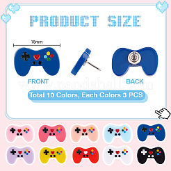 30 шт. 10 стиля игровых автоматов из смолы со штифтами&nbsp;AJEW-PH01674