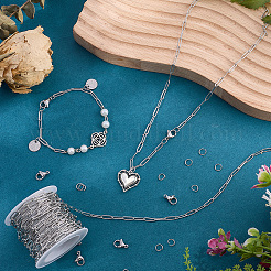 Kit fai da te per realizzare collane/braccialetti con catene a forma di graffetta in acciaio inossidabile 304&nbsp;DIY-SC0029-34