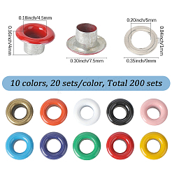 200 juego de 10 accesorios de ojal de hierro de colores&nbsp;SCRA-GF0001-10B-05