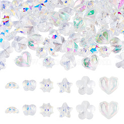 90 pièces 6 styles de perles de verre galvanoplastie&nbsp;EGLA-TA0013-73