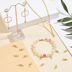 16本8色真鍮マイクロパヴェキュービックジルコニアペンダント  丸カン付き  目でハート  18KGP本金メッキ  ミックスカラー  12x5.5x2.3mm  丸カン：5x0.8ミリ  内径：3mm  2個/カラー&nbsp;KK-NB0001-38