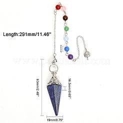 1 Stück natürliches Lapislazuli-Pendel mit sechseckiger Spitze&nbsp;G-CA0001-70B