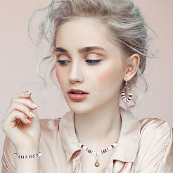 8 нить 4 цвета плоские круглые бусины ручной работы из полимерной глины&nbsp;CLAY-PH0001-77