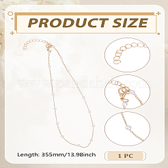 1 шт. круглые белые пластиковые жемчужины и звенья цепи из сплава для женщин&nbsp;NJEW-LP0007-36