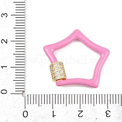 Fermoirs mousquetons à vis en laiton étoilé micro-pavé de zircone cubique transparente&nbsp;KK-B167-01C-02G