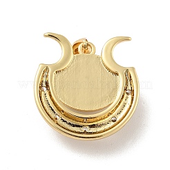 Сглаз с луной латунные подвески из прозрачного кубического циркония с микропаве&nbsp;KK-G419-10G-02