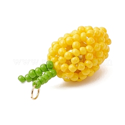 3 шт. подвески из двухцветного стеклянного бисера в виде манго&nbsp;PALLOY-MZ00893