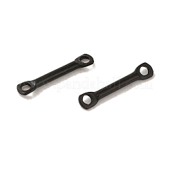 304ステンレススチールコネクタチャーム  バーリンク  ブラック  12x2x1.2mm  穴：1.2mm&nbsp;STAS-Q323-06A-EB