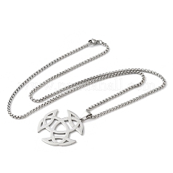 201 кулон с узлом трикветра викингов из нержавеющей стали&nbsp;NJEW-H065-06P