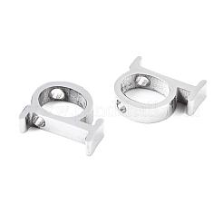 変色しない304ステンレススチールペンダント  ステンレス鋼色  文字L  文字.p  12x9x3mm  穴：1.8mm&nbsp;X-STAS-T041-10-P