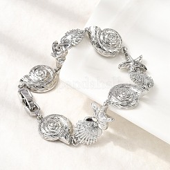 Летние пляжные браслеты-цепочки с микропаве из латуни BJEW-C118-02A-P