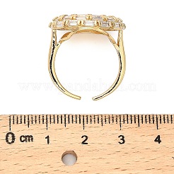 Кольца-манжеты для пальцев с микропаве из прозрачных кубических цирконий из латуни для женщин RJEW-M098-03G