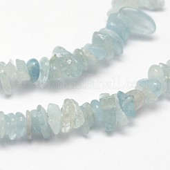 Чипсы естественно аквамарин бисер пряди G-N0164-51