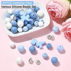47 pz 7 stili di perline in silicone a forma di cartone animato&nbsp;FIND-YW0010-39A