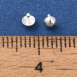 真鍮製ペンダントベイル  鉛フリー＆カドミウムフリー  925銀メッキ  3x3.5mm&nbsp;KK-K383-21B-S