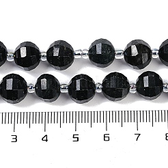 Hilos de cuentas de jade negro natural&nbsp;G-G182-B25-04