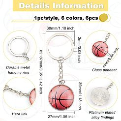 6шт. 6-х стилистический стеклянный кулон-брелок&nbsp;KEYC-OC0001-23
