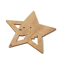 Thème de noël gros pendentifs en bois naturel&nbsp;X-WOOD-B001-15
